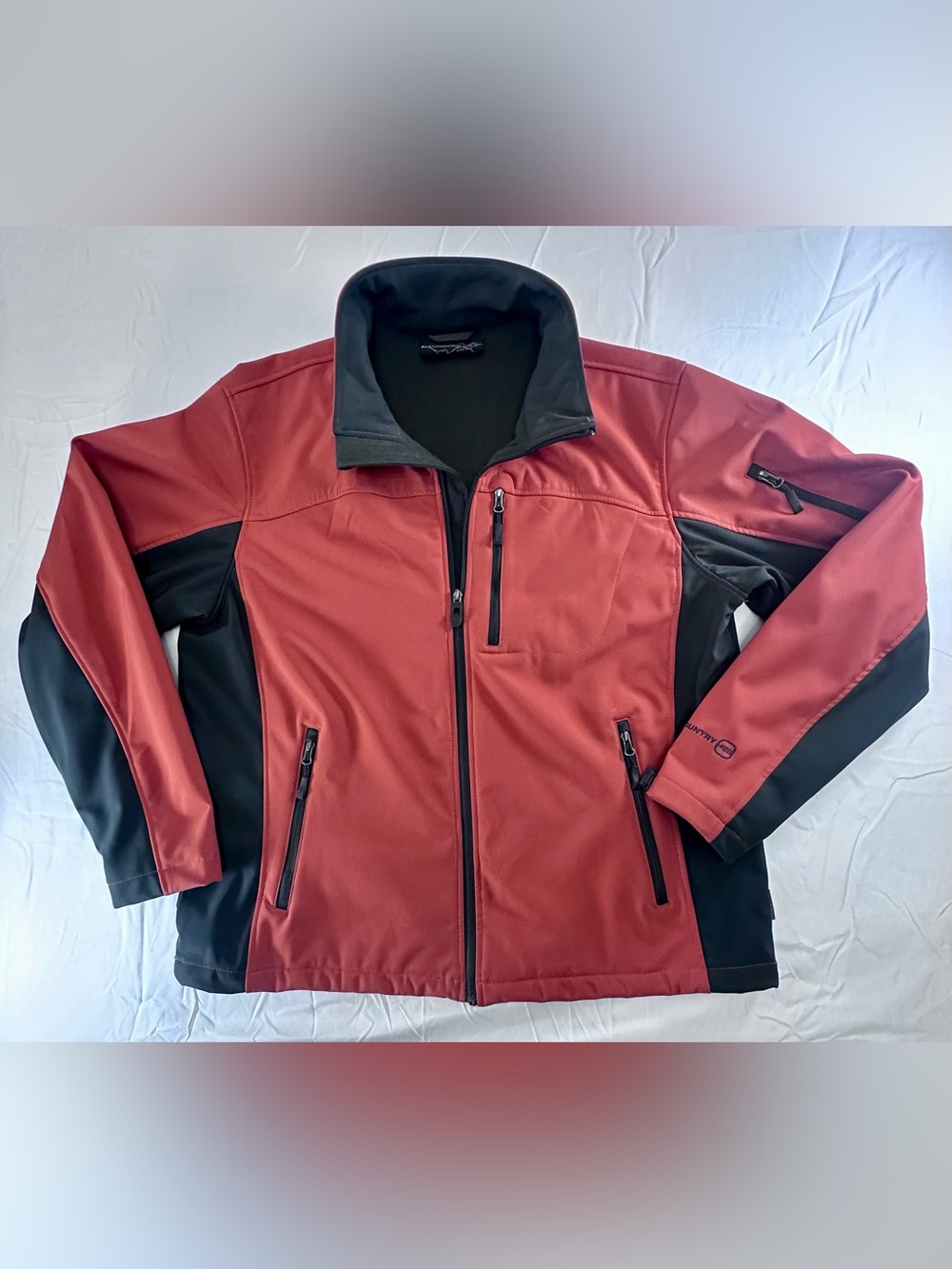 Free Country Men's Orange and Black Softshell Jacket - Performance Outerwear